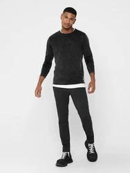 ONLY & SONS Strickpullover Schwarz/Dunkelgrau/Grau