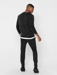 ONLY & SONS Strickpullover Schwarz/Dunkelgrau/Grau