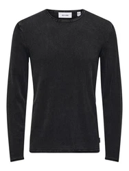 ONLY & SONS Strickpullover Schwarz/Dunkelgrau/Grau