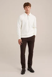 WE Fashion Chinohose Braun/Bordeaux/Dunkelrot/Dunkelbraun