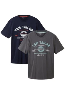 TOM TAILOR T-Shirt Logo T-Shirt 2-er Pack Kurzarm Set mit Logo Print (6356) Blau/Grau (6356) TOM TAILOR T-Shirt Logo T-Shirt 2-er Pack Kurzarm Set mit Logo Print (6356) Blau/Grau (6356)