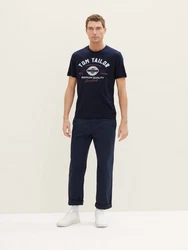 TOM TAILOR T-Shirt Logo T-Shirt 2-er Pack Kurzarm Set mit Logo Print (6356) Blau/Grau (6356)