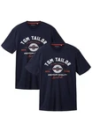 TOM TAILOR T-Shirt Logo T-Shirt 2-er Pack Kurzarm Set mit Logo Print (6356) Blau (6356)