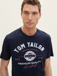 TOM TAILOR T-Shirt Logo T-Shirt 2-er Pack Kurzarm Set mit Logo Print (6356) Blau/Weiß (6356)