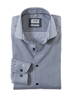 OLYMP Businesshemd Level Five body fit Italienische Knopfleiste Dunkelblau/Hellblau/Grau/Blau/Pastell