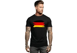 Banco T-Shirt Herren Fußball EM Deutschland Sport Trikot Schwarz/Grau/Dunkelrot