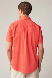 Next Kurzarmhemd Oxford-Hemd Orange/Rot