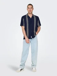 Only & Sons Hemd 'AVI' navy/wei