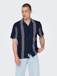 Only & Sons Hemd 'AVI' navy/wei