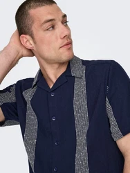 Only & Sons Hemd 'AVI' navy/wei