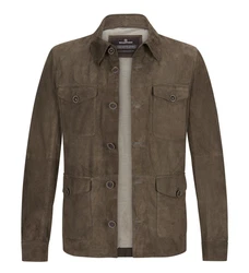 Milestone Lederjacke MSAdelio Blouson Khaki/Dunkelgrün/Braun/Grau