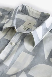 Next Kurzarmhemd Grau/Blau/Silber