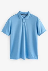 Next Bandeau-Bikini-Top Strukturiertes Golf-Polohemd Hellblau/Blau