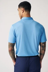 Next Bandeau-Bikini-Top Strukturiertes Golf-Polohemd Hellblau/Blau