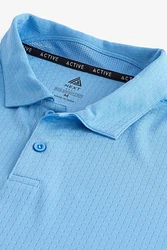 Next Bandeau-Bikini-Top Strukturiertes Golf-Polohemd Hellblau/Blau