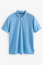 Next Bandeau-Bikini-Top Strukturiertes Golf-Polohemd Hellblau/Blau