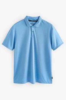 Next Bandeau-Bikini-Top Strukturiertes Golf-Polohemd Hellblau/Blau