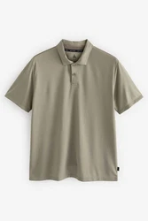 Next Bandeau-Bikini-Top Strukturiertes Golf-Polohemd Khaki/Braun/Dunkelgrün/Beige/Grau