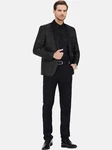 Allthemen Smoking Herren Jacquard Anzug Slim Fit 2 Teilig Anzug Schwarz/Grau/Dunkelgrau