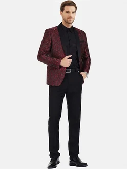 Allthemen Smoking Herren Jacquard Anzug Slim Fit 2 Teilig Anzug Allthemen Smoking Herren Jacquard Anzug Slim Fit 2 Teilig Anzug