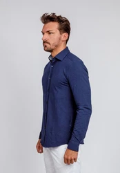 BOSS Langarmhemd Roan Dunkelblau
