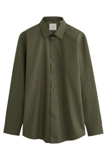 Next Langarmhemd Pflegeleichtes Slim Fit Hemd mit Sportmanschetten Dunkelgrün/Grün/Khaki Next Langarmhemd Pflegeleichtes Slim Fit Hemd mit Sportmanschetten Dunkelgrün/Grün/Khaki
