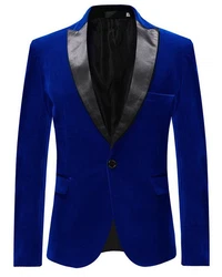 Allthemen Smokingsakko Herren Sakko Smokingjacke Regular Fit Blau/Dunkelblau