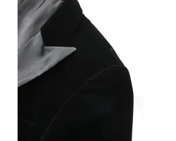 Allthemen Smokingsakko Herren Sakko Smokingjacke Regular Fit Schwarz/Braun