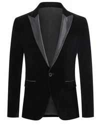 Allthemen Smokingsakko Herren Sakko Smokingjacke Regular Fit Schwarz/Braun