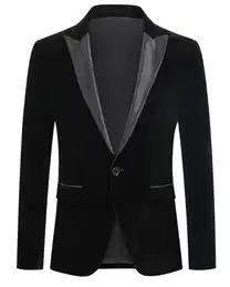 Smokingsakko Herren Sakko in Samt Optik Smokingjacke Regular Fit