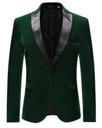 Allthemen Smokingsakko Herren Sakko Smokingjacke Regular Fit Dunkelgrün/Grün