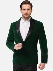 Allthemen Smokingsakko Herren Sakko Smokingjacke Regular Fit Dunkelgrün/Grün
