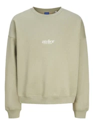 Jack & Jones Sweatshirt mit Backprint Khaki/Beige/Dunkelgrün/Grün