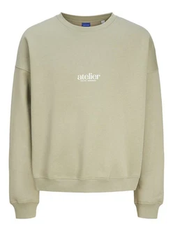 Jack & Jones Sweatshirt mit Backprint Khaki/Beige/Dunkelgrün/Grün