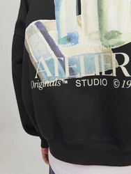 Jack & Jones Sweatshirt mit Backprint Grün/Schwarz