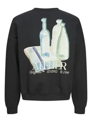 Jack & Jones Sweatshirt mit Backprint Grün/Schwarz