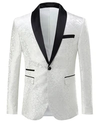 Allthemen Smokingsakko Herren Sakko Smokingjacke für Hochzeit Weiß/Silber/Braun/Grau/Creme/Schwarz