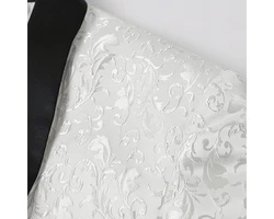 Allthemen Smokingsakko Herren Sakko Smokingjacke für Hochzeit Weiß/Silber/Braun/Grau/Creme/Schwarz