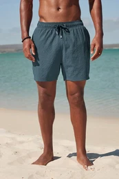 Badeshorts Schlichte Seersucker-Badeshorts (1-St)