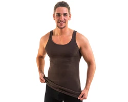 HERMKO Achselhemd Tank Top Herren 3000 Dunkelbraun/Khaki/Schwarz/Grau/Beige/Rot