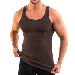 HERMKO Achselhemd Tank Top Herren 3000 Dunkelbraun/Khaki/Schwarz/Grau/Beige/Rot