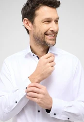 Eterna Businesshemd Comfort Fit Haifischkragen Weiß/Blau/Creme