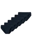 Schiesser Slip 6er Pack Cotton Essential Supermini Dunkelblau/Blau