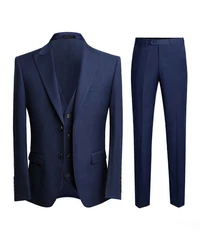 Allthemen Anzug Herren Businessanzug Slim Fit Dunkelblau/Hellblau