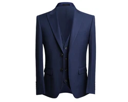 Allthemen Anzug Herren Businessanzug Slim Fit Dunkelblau/Hellblau
