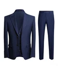 Allthemen Anzug Herren Businessanzug Slim Fit Dunkelblau/Hellblau