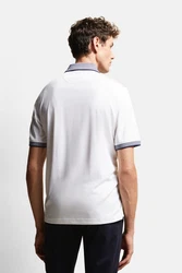 bugatti Poloshirt mit Kontraststreifen Grau/Hellblau/Weiß/Hellgrau