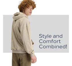 KIGILI Herren Kapuzen-Sweatshirt Regular Fit Khaki/Beige
