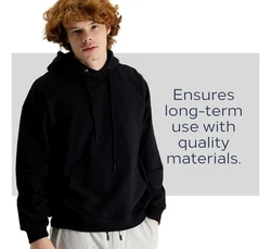 KIGILI Herren Kapuzen-Sweatshirt Regular Fit Schwarz/Braun/Hellblau