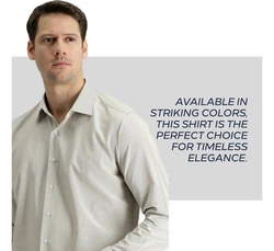KIGILI Herrenhemd Langarm  Khaki/Grau/Beige/Braun